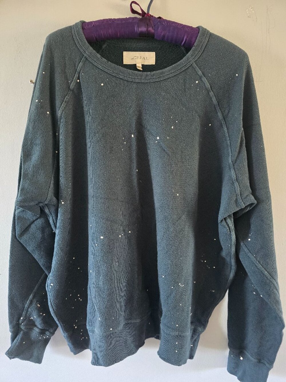 THE GREAT. Paint Spatter Raglan Sleeve Sweatshirt Size 2